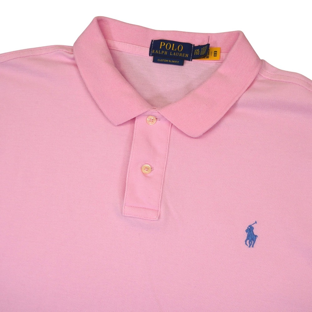 Polo Ralph Lauren Polo Shirt Mens XXL Pink Custom Slim Fit Short Sleeve